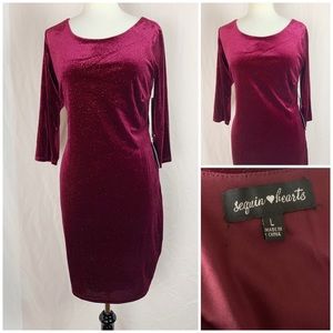 Sequin Hearts NWT Size L Shimmer Red Prom Dress